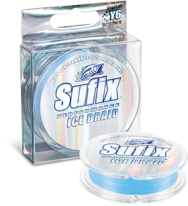 Sufix Ice Braid 6 lb ,Glacier Blue, Size- 75 YD Spool