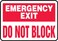 AccuformNMC "Emergency Exit - Do Not Block" Safety Sign, Plastic