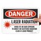 SmartSign "Danger - Laser Radiation, Avoid Exposure" Label7" x 10" Laminated Vinyl
