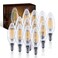 KOR 12-Pack Dimmable LED Candelabra Bulbs, E12 B11, 60W Eq, 2700K