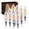 KOR 12-Pack Dimmable LED Candelabra Bulbs, E12 B11, 60W Eq, 2700K