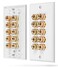 Fosmon Five Speaker Home Theater Banana Binding Post Coupler Wall Plate