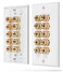 Fosmon Five Speaker Home Theater Banana Binding Post Coupler Wall Plate