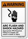 SmartSign "Warning - Arc Flash and Shock Hazard, Appropriate PPE Required" Sign10" x 14" Plastic