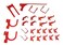 Wall Control KT-200-DLX R Slotted Storage Panel Deluxe Hook Kit, Red