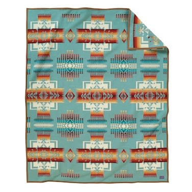 Pendleton Chief Joseph Jacquard Wool Blanket, Reversible 64 x 80 Inch