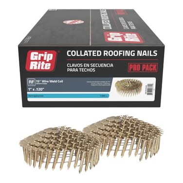 Grip-Rite Grip Rite GRCR2DGAL 1" by 15° Galvanized Coil Roofing Nail ,7, 200per Box
