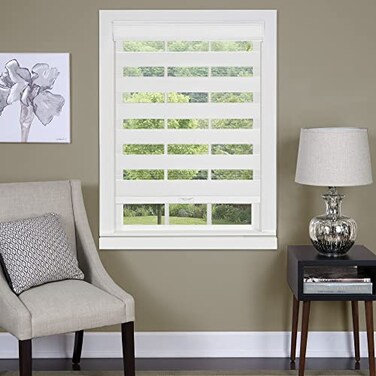 ACHIM Cordless Celestial Sheer Double-Layered Roller Shade, 34 x 72 in, White
