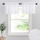 RYB HOME Linen Textured White Sheer Window Topper Valances for Cafe Kitchen