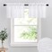 RYB HOME Linen Textured White Sheer Window Topper Valances for Cafe Kitchen