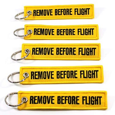 Rotary13B1 Remove Before Flight Keychain - Yellow 5pcs