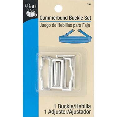 Dritz 741 Cummerbund Buckles Set for 1-1/8-Inch Straps, Nickle 2-Count