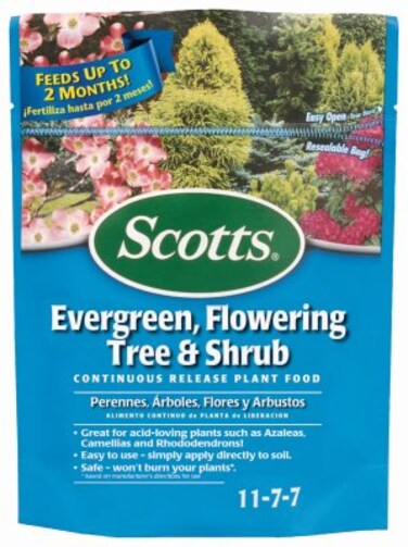 Scotts Continuous Release Evergreen Flowering TreeShrub 11-7-7 Formula, 3-Lb.