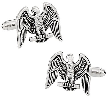 Cuff-Daddy Silver American Eagle Patriotic Cufflinks with Presentation Box