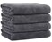 KinHwa Microfiber Hand Towels 4 Pack Gray, Soft Absorbent Face Towels 16x30