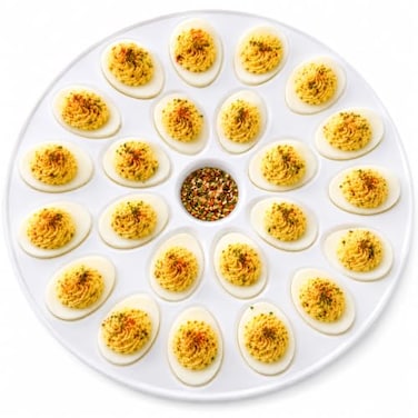 HIC Kitchen Deviled Egg Dish, 13.25-Inch, Fine Porcelain, Holds 24