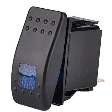 ESUPPORT 12V 20A 3Pin Car Blue LED Light Push Button Rocker Toggle Switch