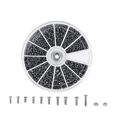 Walfront M1-M1.6 Small Screw Nut Assortment Kit, 600pcs Stainless