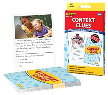 Edupress Reading Comprehension Practice Cards, Context Clues, Yellow Level ,EP62992