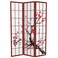 Red Lantern 6 ft. Tall Flower Blossom Divider - Rosewood - 3 Panels