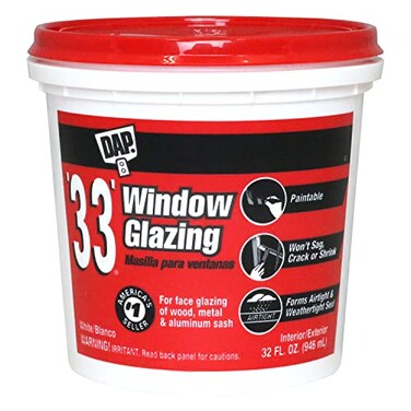 DAP '33' Window Glazing, White, 32 Oz ,7079812122