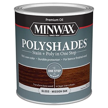 Minwax PolyShades Wood StainPolyurethane Finish“ Quart, Mission Oak, Gloss