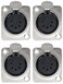 CESS 5 Pin XLR Female Socket Connector Panel/Chassis Mount ,4 Pack
