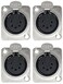 CESS 5 Pin XLR Female Socket Connector Panel/Chassis Mount ,4 Pack