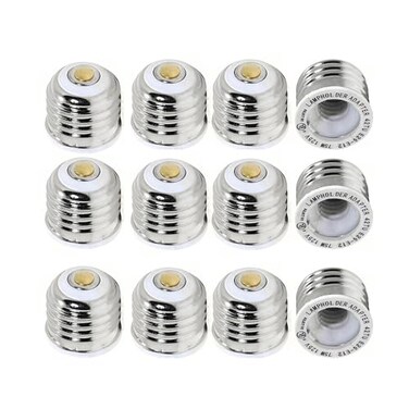 TWDRTDD FINELED 12PACK E26/E27 to E12 Adapter - Medium Screw ,E26/E27to Candelabra Screw ,E12Socket Reducer Adapter Converter ,12PACK