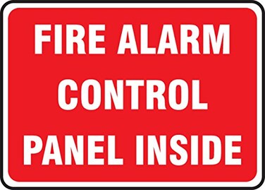 AccuformNMC "Fire Alarm Control Panel Inside" Safety Sign, Aluma-Lite„