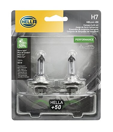 HELLA H7P50TB50 Performance Bulb, 12V, 55W, 2 Pack
