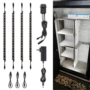 TORCHSTAR 4pcs 12 Inch LED Safe Lighting Kit, Motion Sensor, 5000K