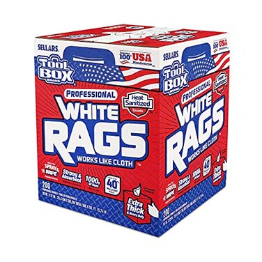 Sellars 58202 ToolBox White Rags Box, 10" x 12" ,6 Boxes of 200 Sheets