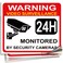 iSYFIX Video Surveillance Warning Sign Sticker, 7x6 Inch, 4 Pack