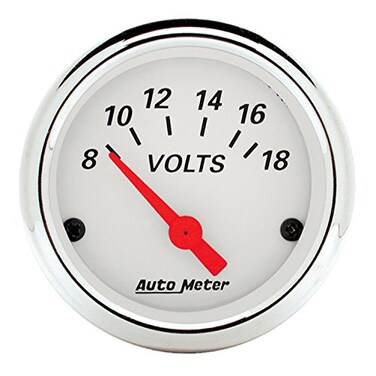 Auto Meter 1391 Arctic White Voltmeter Gauge 2.3125 in.