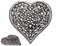Comfify Silver with Black Cast Iron Heart Trivet“ 6.75"x6.5"“ Hot Pot Pad