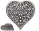Comfify Silver with Black Cast Iron Heart Trivet“ 6.75"x6.5"“ Hot Pot Pad