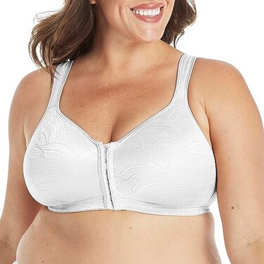 PLAYTEX Womens 18 Hour Front Close Wirefree Back Support Posture Full Coverage Use525 Bra, White, 38C US