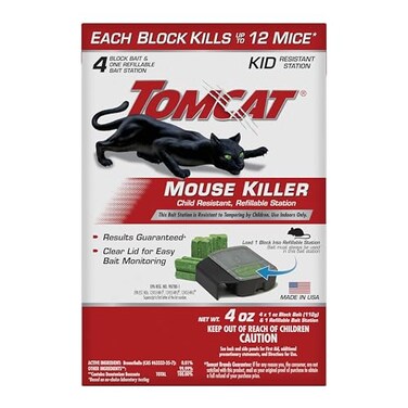 Tomcat Mouse Killer, Child Resistant, Refillable Station with 4 Bait Blocks