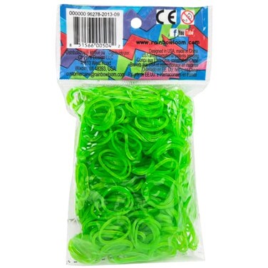Rainbow LoomLime Green Rubber Bands with 24 C-Clips ,600 Count