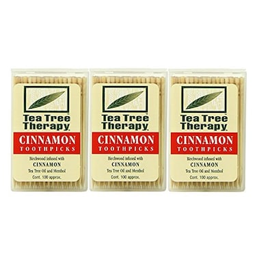 Tea Tree Therapy Toothpicks, Cinnamon, 100 Count ,3-Pack