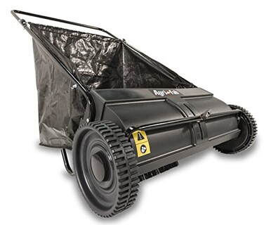 Agri-Fab 26 In Push Lawn Sweeper with 7 Cu Ft Hopper Bag, Adjustable Brush Height, Leaf and Grass Catcher for Small Yards