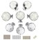 BTSKY 8 Pcs Round Diamond 40mm&frac14;&circ;1.6 inches&frac14;&permil; Clear Glass Crystal Cabinet Knobs-Cupboard Door Knobs/Crystal Drawer Pull Handles/Glass Dresser Knobs with 3 Kinds of Screws
