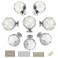 BTSKY 8 Pcs Round Diamond 40mm&frac14;&circ;1.6 inches&frac14;&permil; Clear Glass Crystal Cabinet Knobs-Cupboard Door Knobs/Crystal Drawer Pull Handles/Glass Dresser Knobs with 3 Kinds of Screws