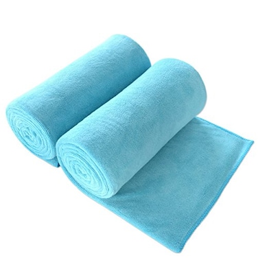 JML Large Microfiber Bath Towels Set, 2 Pack, 30" x 60", Aquamarine