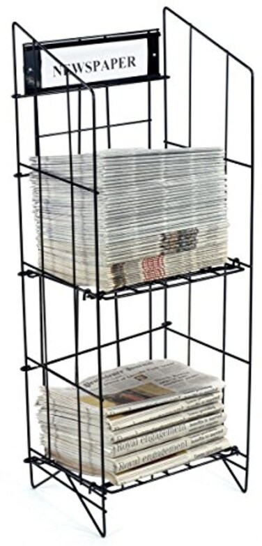 Displays2go Newspaper Rack, Floor Standing