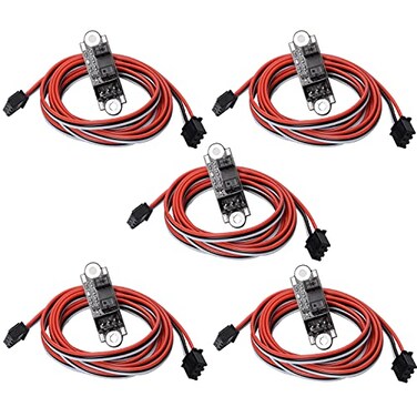 R REIFENG 5 Pack Optical Endstop with 1M Cable Optical Switch Sensor Photoelectric Light Control Optical Limit Switch Module for 3D Printer