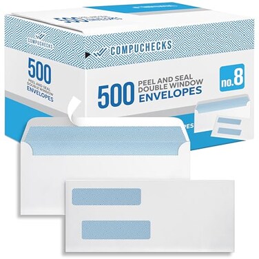 Compuchecks - 500 PeelSeal Double Window8 Check Envelopes - 8801