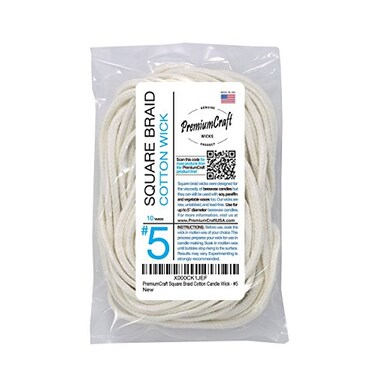 PremiumCraft Square Braid Cotton Candle Wick -5