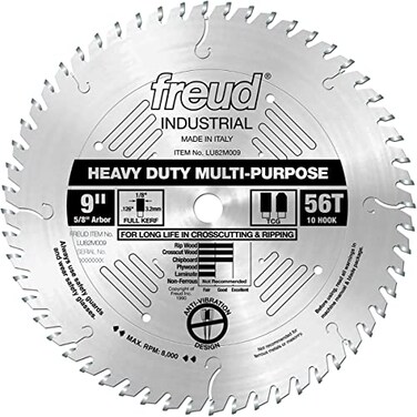 Freud LU82M009: 9" x 56T Heavy Duty Multi-Purpose Blade